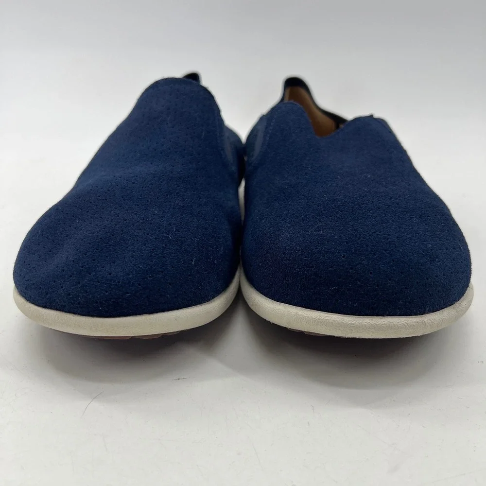 Spenco Siesta Slide Shoes Sz 8.5 Black Blue Orthotic Suede 2 Pr Comfy Slippers